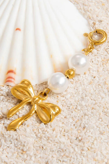 Bikini Charms For Women - Pearls and Bows Bikini Charm Gold- Fancy Pants