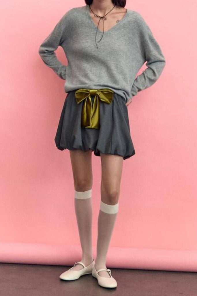 Bottoms For Women -Evaara Skirt Grey- FancyPants