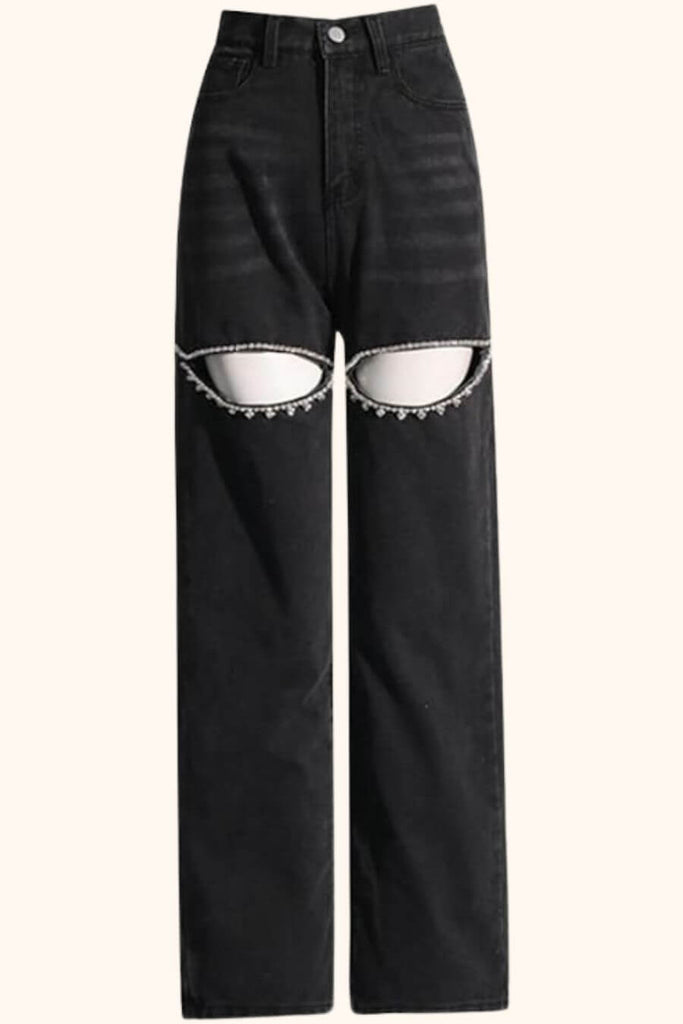 Bottoms For Women - Romeo Denim Pants Blue, Black - FancyPants
