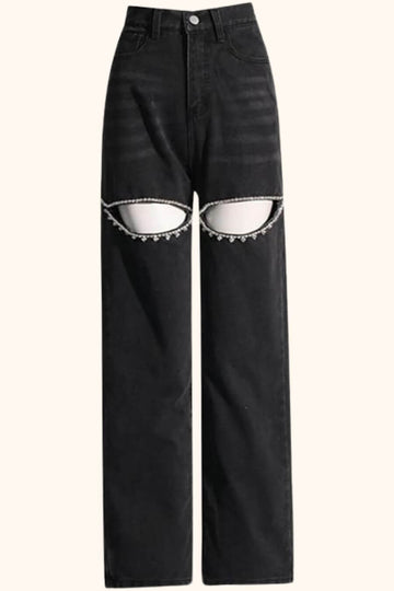 Bottoms For Women - Romeo Denim Pants Blue, Black - FancyPants