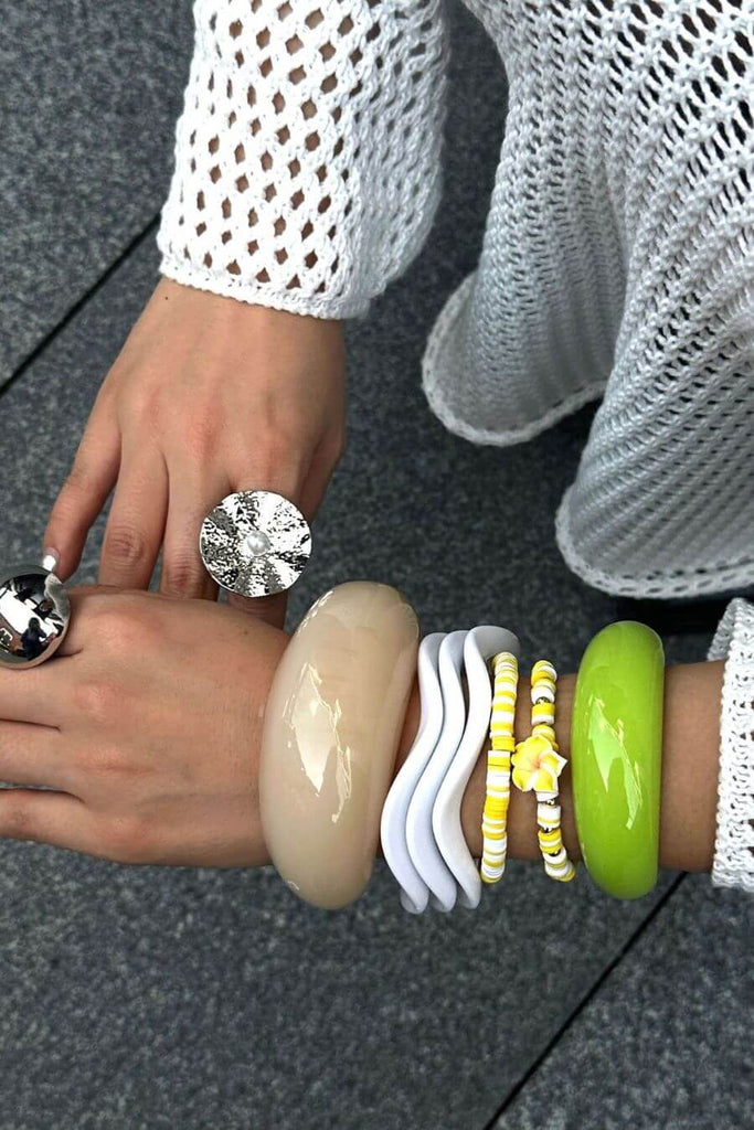 Bracelet For Women -Halfmoon Cuff Cream- Fancy Pants