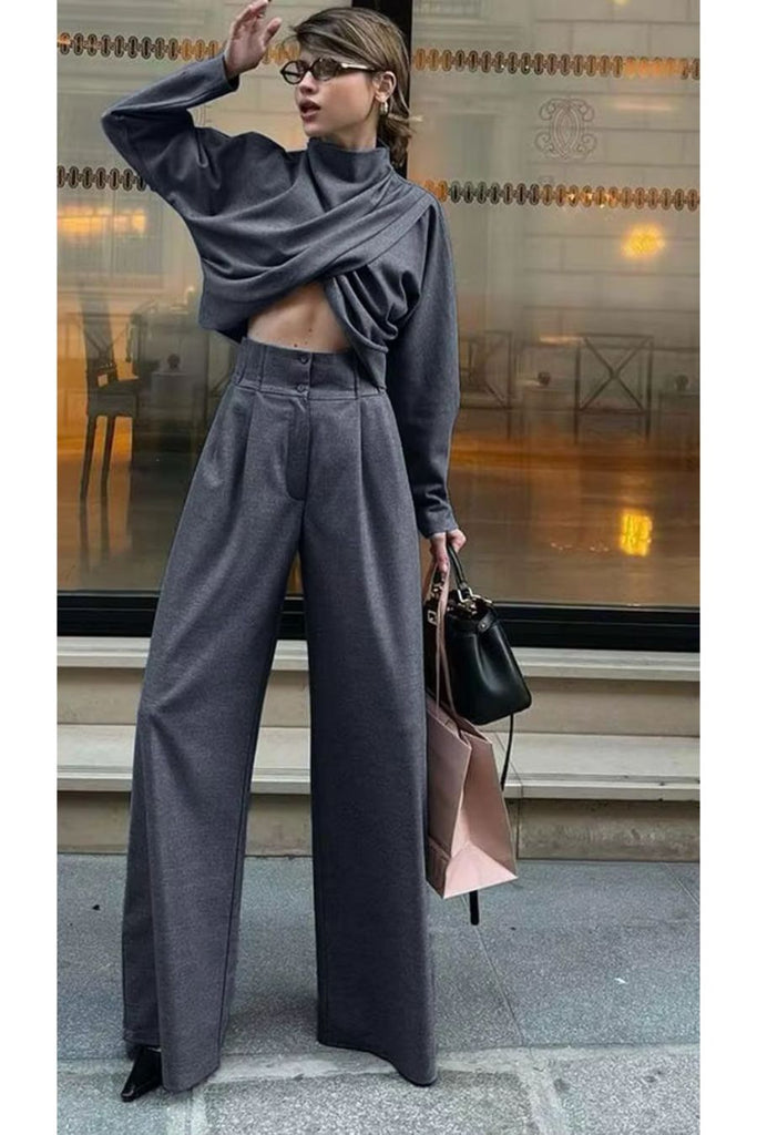 Coords For Women - Sintra Coord Set Grey- Fancy Pants
