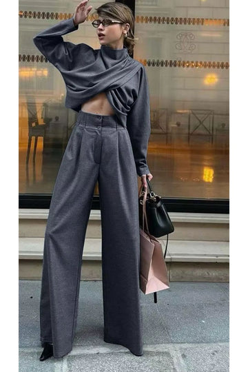 Coords For Women - Sintra Coord Set Grey- Fancy Pants