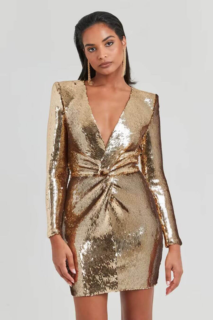 Dresses For Women - Nikos Gown Gold- Fancy Pants