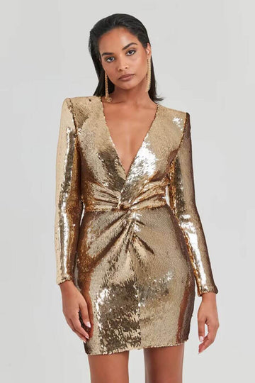 Dresses For Women - Nikos Gown Gold- Fancy Pants