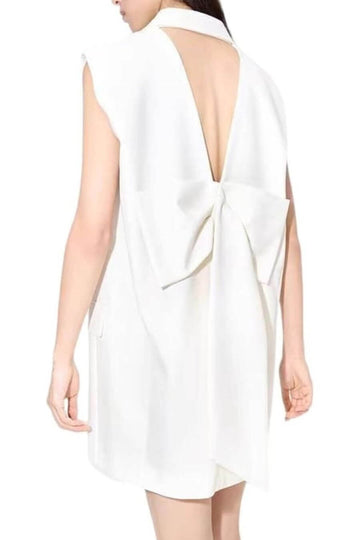 Dresses For Women - Rheya Bow Dress Black, White- Fancy Pants