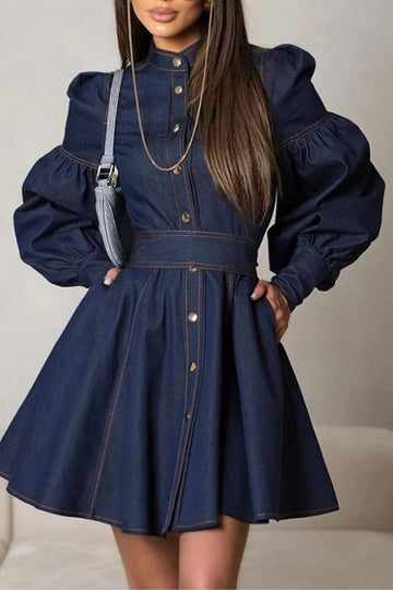 Dresses For Women - Trixie Denim Dress Drak Blue - Fancy Pants