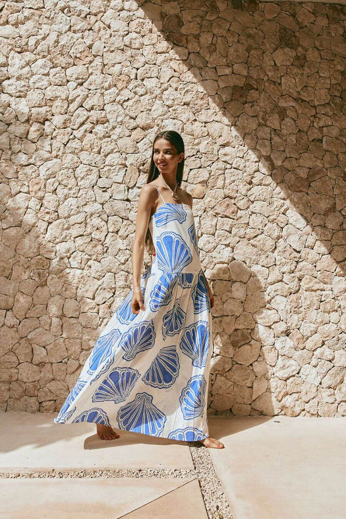 Dresses For Women -Sea Shell Maxi Blue- Fancy Pants