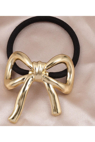 Hair Accessories for Women - Amoret Bow Hairtie Gold, Silver - FancyPants