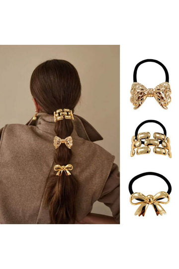 Hair Accessories for Women -  Everyday Essential Hairtie Set Gold - FancyPants