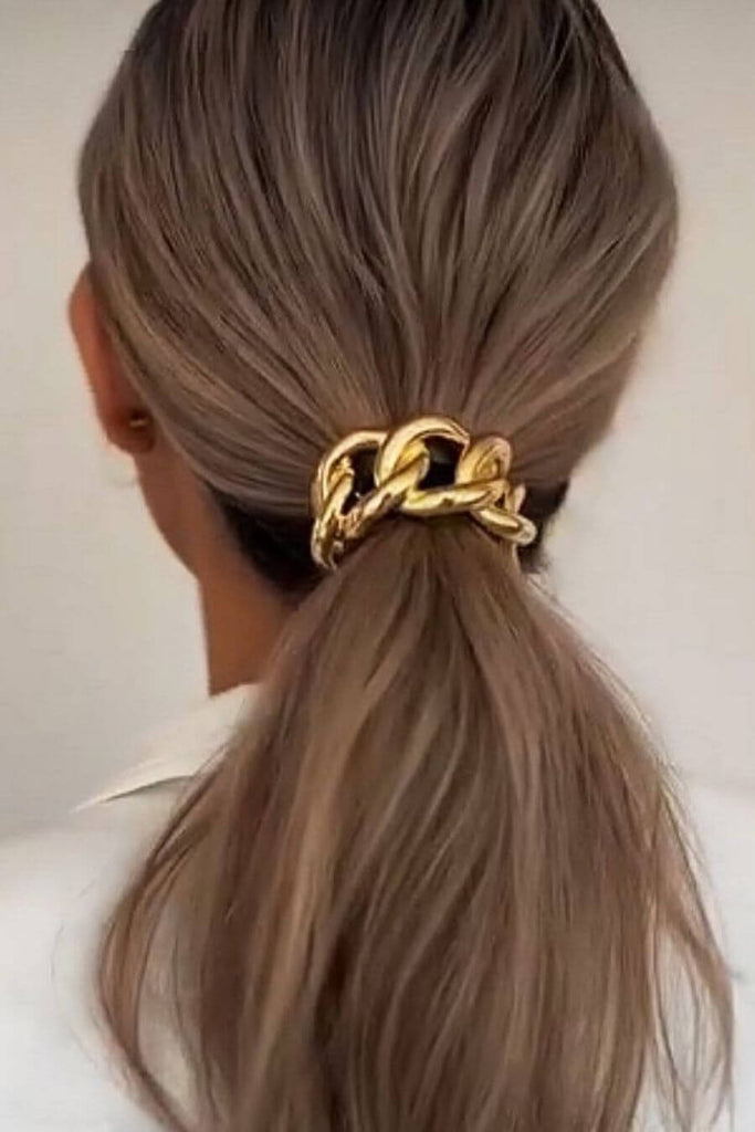 Hair Accessories for Women - Link me Hair Tie Gold- FancyPants