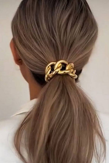 Hair Accessories for Women - Link me Hair Tie Gold- FancyPants