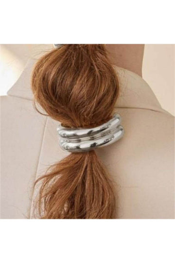 Hair Accessories for Women - Nabila Hair Tie Silver - FancyPants