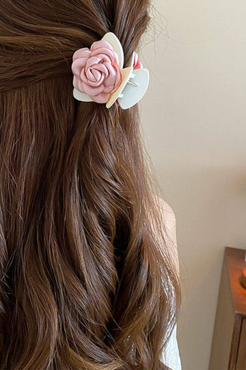 Hair Accessories for Women - Rosie Hair Claw Pink, White - FancyPants
