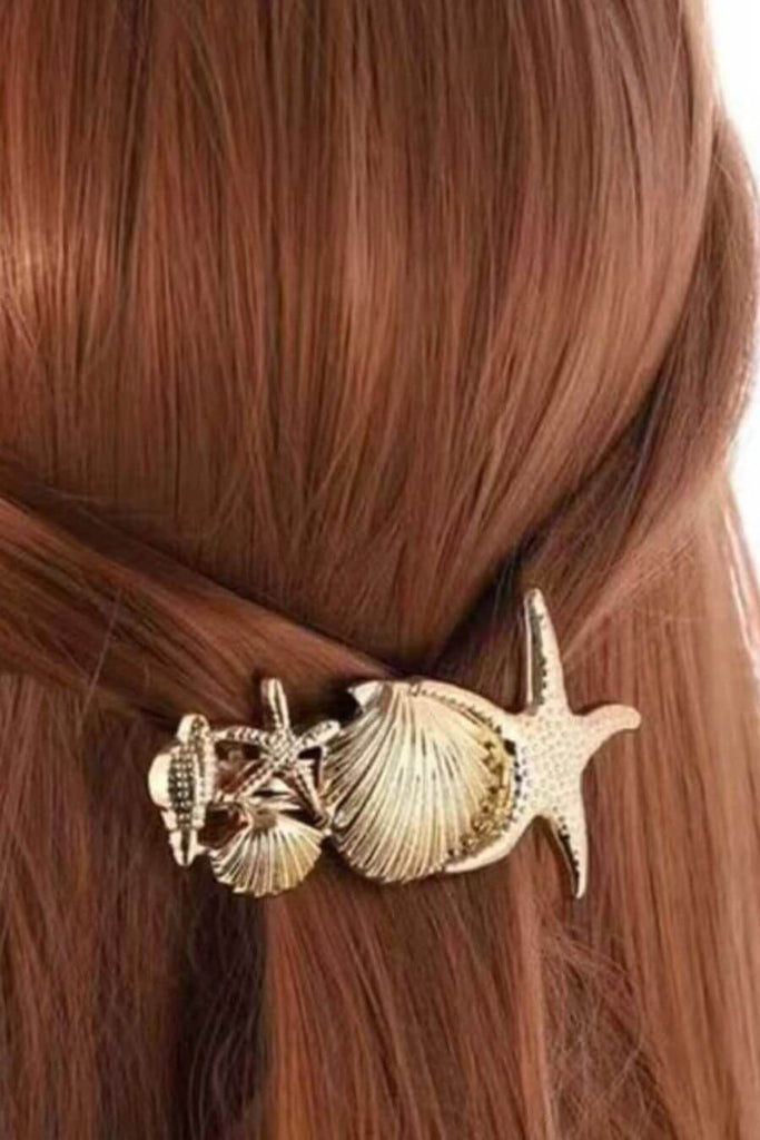 Hair Accessories for Women - Seashell Hair Clip Gold - FancyPants