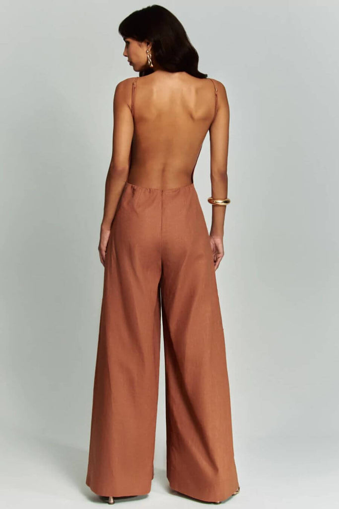 Jumpsuit For Women - Aubrey Jumpsuit White, Caramel, Red- Fancy Pants