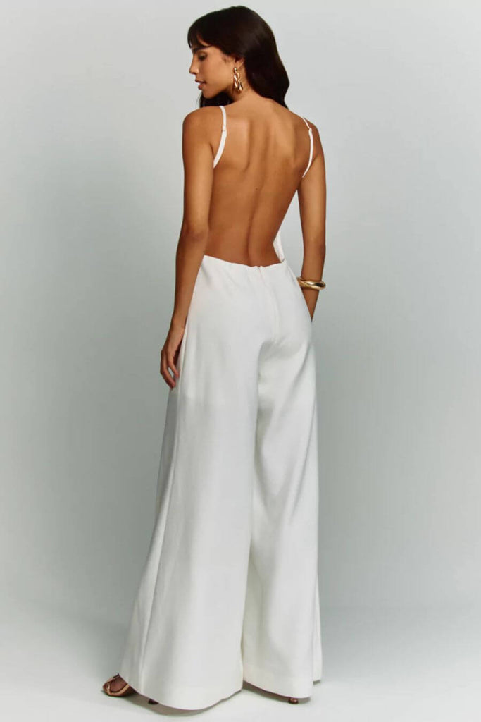 Jumpsuit For Women - Aubrey Jumpsuit White, Caramel, Red- Fancy Pants