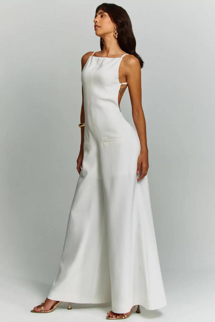 Jumpsuit For Women - Aubrey Jumpsuit White, Caramel, Red- Fancy Pants