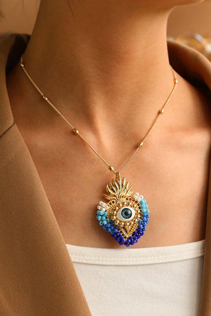 Necklace For Women - Emblem Necklace Blue - FancyPants