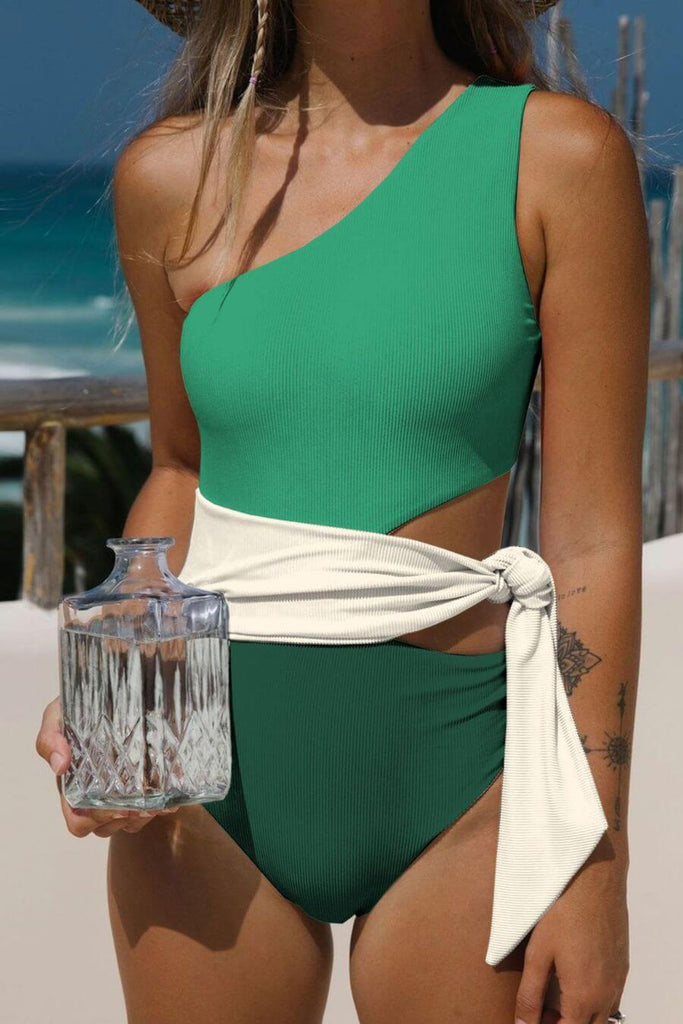 Swimwear For Women - Foliage Swimsuit Green- FancyPants