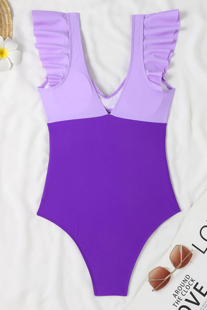 Swimwear For Women - Milos Swimsuit Pink, Lilac, Monochrome- FancyPants