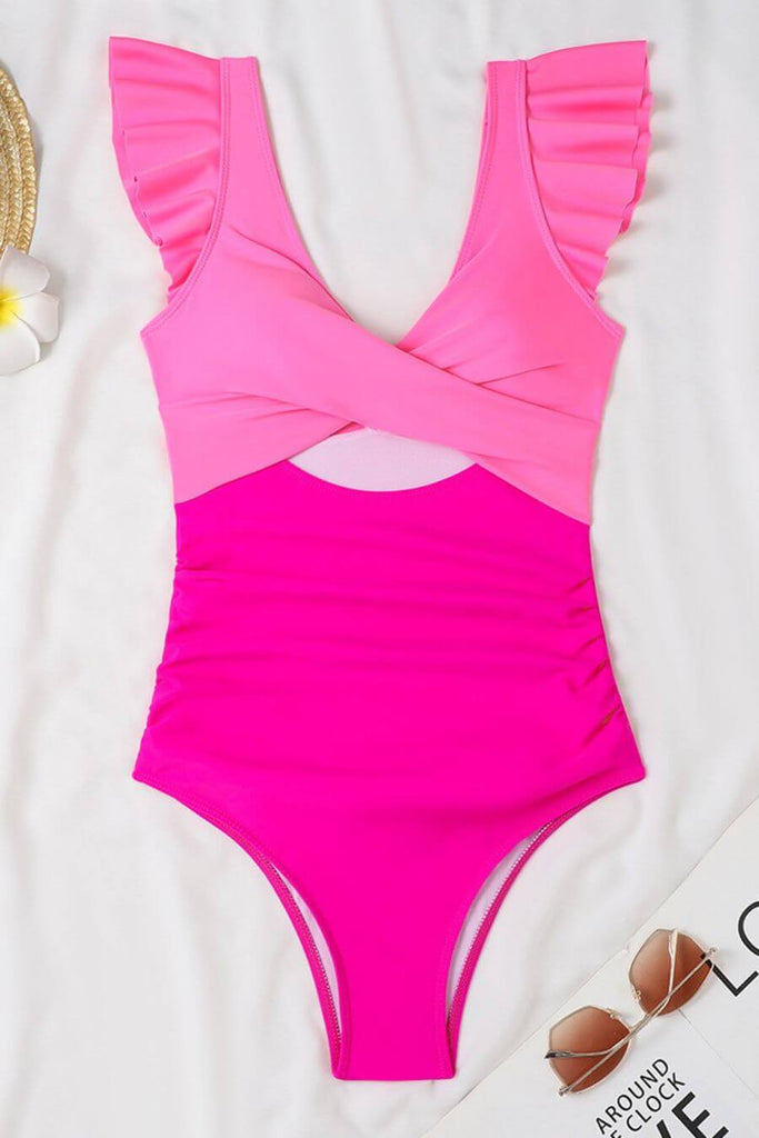 Swimwear For Women - Milos Swimsuit Pink, Lilac, Monochrome- FancyPants