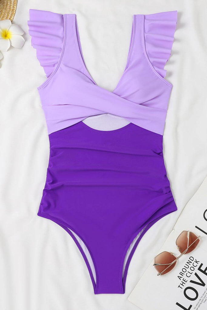 Swimwear For Women - Milos Swimsuit Pink, Lilac, Monochrome- FancyPants