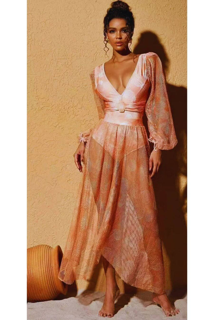 Swimwear For Women -Montenegro Swimsuit Set Of 2 Peach - FancyPants