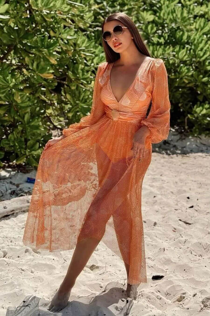 Swimwear For Women -Montenegro Swimsuit Set Of 2 Peach - FancyPants