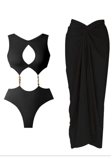Swimwear For Women -Pinnacle Swimsuit Set Of 2 Black - FancyPants