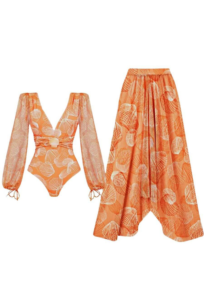 Swimwear For Women -Montenegro Swimsuit Set Of 2 Peach - FancyPants