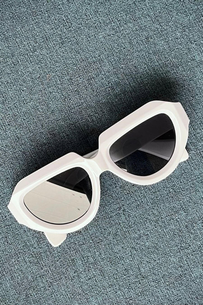 UV400 Protection Sunglasses For Women -Flat White Sunnies - FancyPants